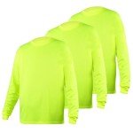 High Visibility Long Sleeve Safety Shirts - 3 Pack