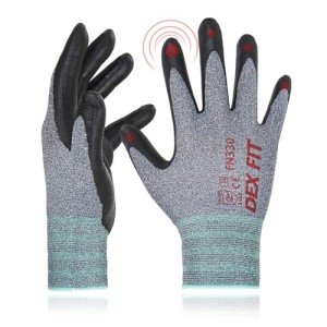 DEX FIT FN330 Nitrile Work Gloves, 3 Pairs