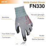 DEX FIT FN330 Nitrile Work Gloves, 3 Pairs