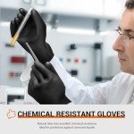 ThxToms Chemical Resistant Latex Gloves, 14" Black