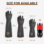 ThxToms Chemical Resistant Latex Gloves, 14" Black