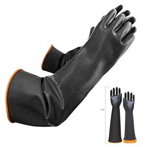 22" Heavy Duty Chemical Resistant Latex Gloves
