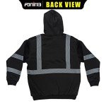 Men's High Visibility Safety Fleece Hoodie, Black XL