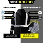 Men's High Visibility Safety Fleece Hoodie, Black XL