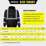 Men's High Visibility Safety Fleece Hoodie, Black XL