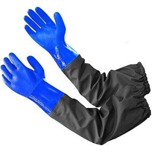 Long Chemical Resistant Rubber Gloves - Medium Size