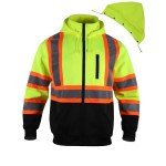 Men's High Visibility Safety Hoodie with Detachable Hood