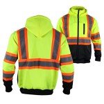 Men's High Visibility Safety Hoodie with Detachable Hood