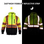 Men's High Visibility Safety Hoodie with Detachable Hood