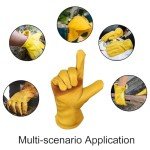 Heavy Duty Cowhide Leather Work Gloves – 3 Pairs