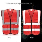High Visibility Reflective Safety Vest with Pockets