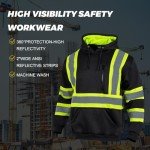 Hi-Vis Reflective Fleece Hoodie for Men, XL