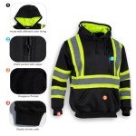 Hi-Vis Reflective Fleece Hoodie for Men, XL