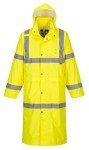Men's Hi Vis Waterproof Raincoat with Hood - Yellow