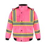 Hi-Viz Waterproof Bomber Jacket with Detachable Hood