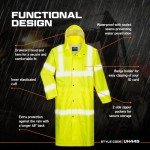 Men's Hi Vis Waterproof Raincoat with Hood - Yellow