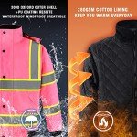 Hi-Viz Waterproof Bomber Jacket with Detachable Hood