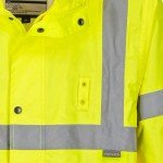 Men's Hi Vis Waterproof Raincoat with Hood - Yellow
