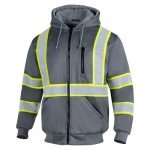 Men's High Visibility Reflective Safety Hoodie, Grey