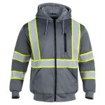 Men's High Visibility Reflective Safety Hoodie, Grey