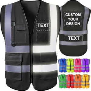 Men's Custom High-Visibility Safety Vest with Pockets