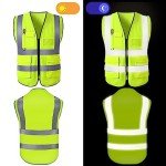 Men's Custom High-Visibility Safety Vest with Pockets