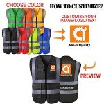 Men's Custom High-Visibility Safety Vest with Pockets