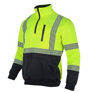 Men's Hi-Vis Reflective Safety Sweatshirt - Yellow