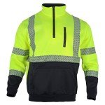 Men's Hi-Vis Reflective Safety Sweatshirt - Yellow