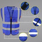 High Visibility Reflective Safety Vest with Pockets