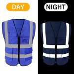 High Visibility Reflective Safety Vest with Pockets