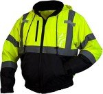 Waterproof Class 3 Fleece Safety Bomber Jacket, Lime