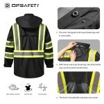 Men's Waterproof Reflective Rain Jacket - Hi Vis