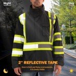 Men's Waterproof Reflective Rain Jacket - Hi Vis
