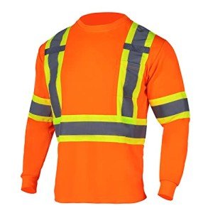 Men's High Vis Reflective Safety T-Shirt - Orange