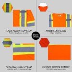 Men's High Vis Reflective Safety T-Shirt - Orange
