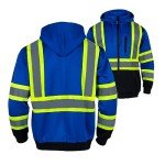 Men's High Visibility Reflective Hoodie with Detachable Hood