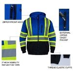 Men's High Visibility Reflective Hoodie with Detachable Hood