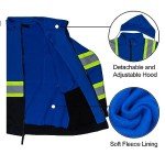Men's High Visibility Reflective Hoodie with Detachable Hood