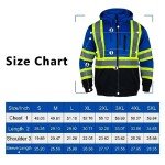 Men's High Visibility Reflective Hoodie with Detachable Hood