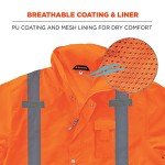 High Visibility Orange Rain Jacket, ANSI Compliant