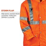 High Visibility Orange Rain Jacket, ANSI Compliant