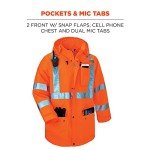High Visibility Orange Rain Jacket, ANSI Compliant