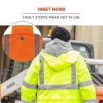 High Visibility Orange Rain Jacket, ANSI Compliant
