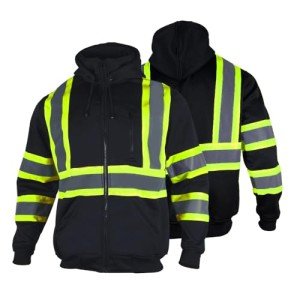 Hi-Vis Safety Fleece Zip Hoodie for Men