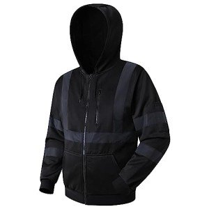 High-Visibility Reflective Zip-Up Hoodie for Work
