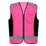Pink Hi-Vis Safety Vest with Reflective Strips