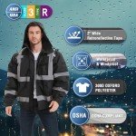 High Visibility Waterproof Men's Safety Jacket, Large