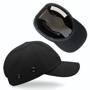 Black Baseball Safety Cap with Dual-Layer Padding