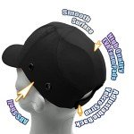 Black Baseball Safety Cap with Dual-Layer Padding
